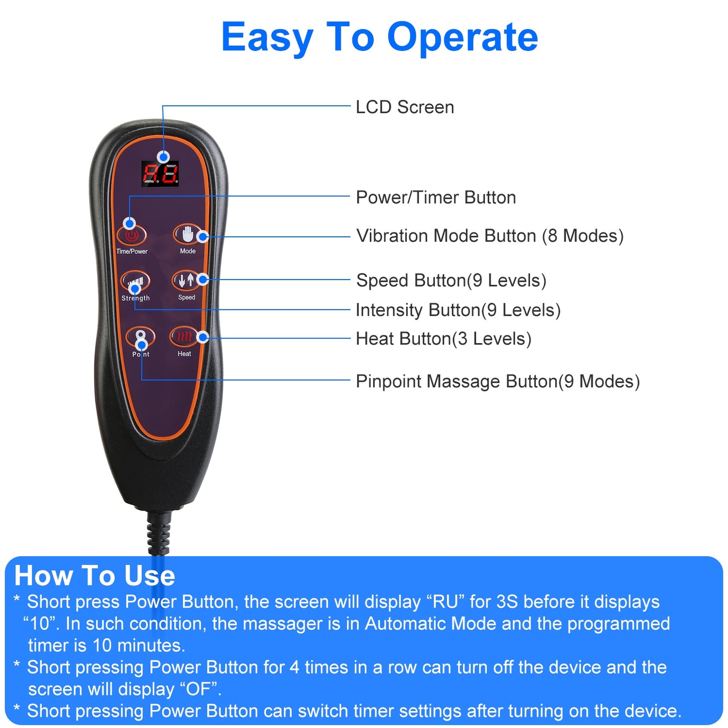 Full Body Massage Chair Pad with Heat - Back Massager Cushion for Home Office & Car Use