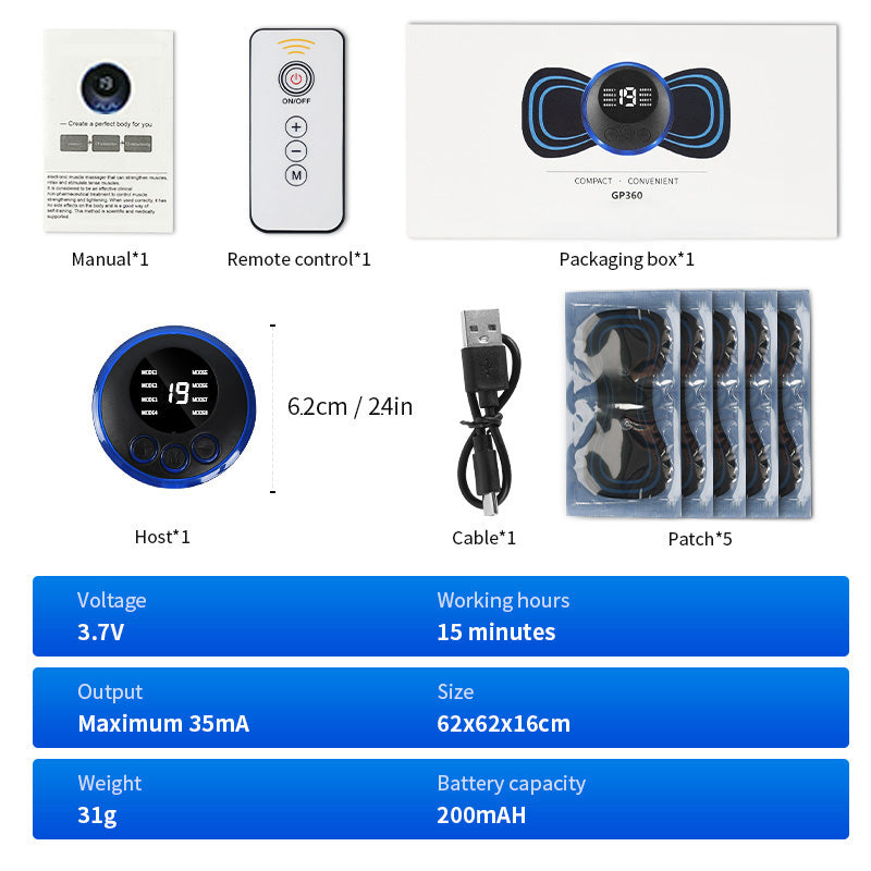 Mini EMS Neck & Shoulder Massager – Portable Pulse Patch